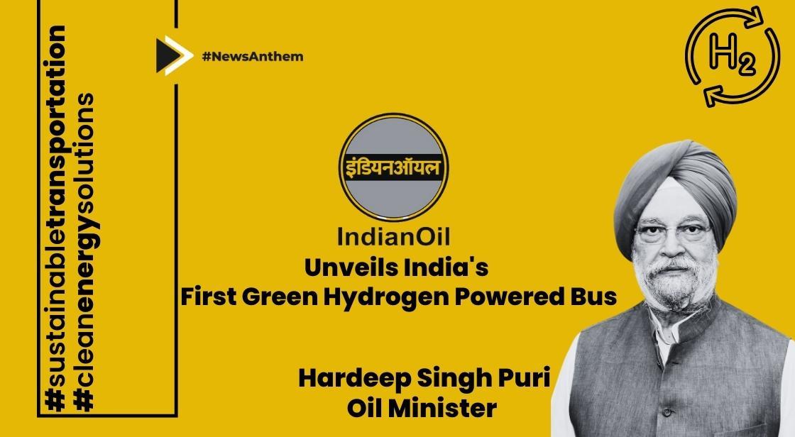 Indianoil Unveils India S First Green Hydrogen Powered Bus