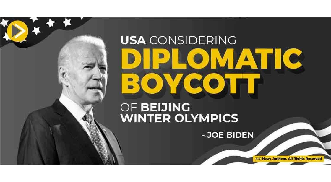 USA Considering Diplomatic Boycott of Beijing Winter Olympics Joe Biden