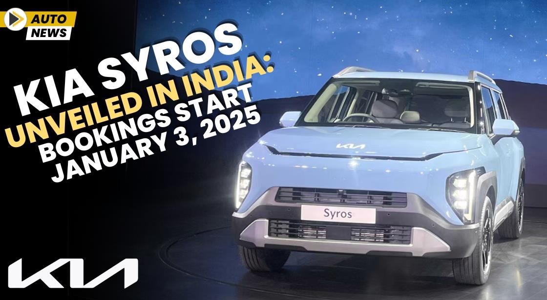 Kia Syros Unveiled in India Bookings Start January 3 2025